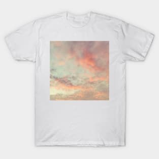 Cotton Candy Pink And Orange Clouds T-Shirt